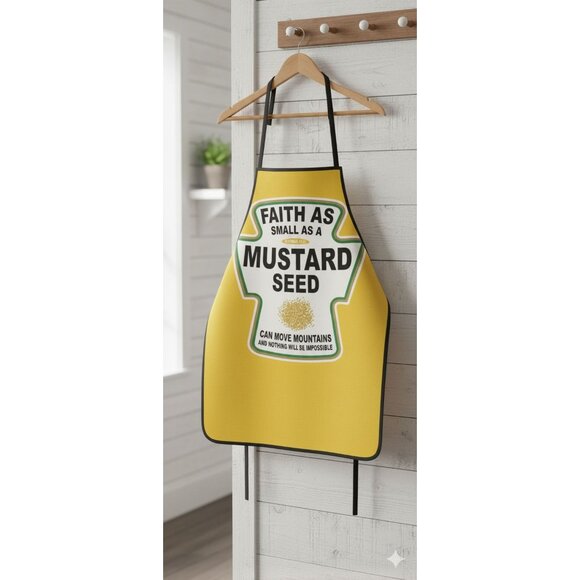 Other - Faith As Small As Mustard Seed Yellow Apron With Inspirational Quote